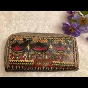 Sakroots Artistic Design Zip Around Wallet